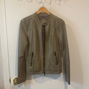 Grey Faux leather jacket